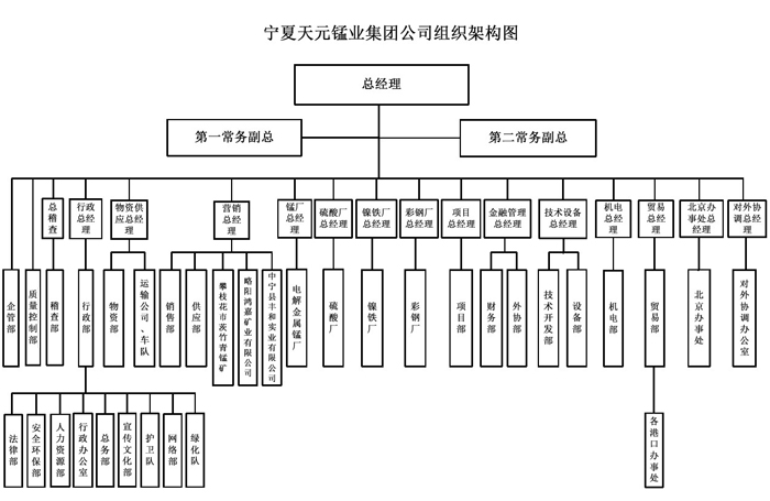 宁夏天元锰业集团公司组织架构图