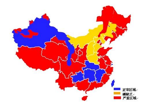 我国硒资源分布图